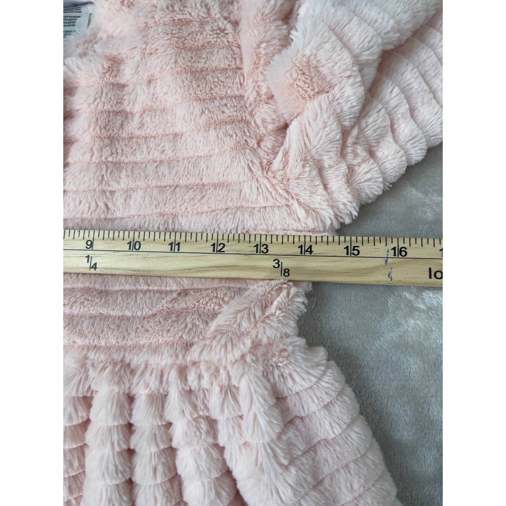 Blueberi Boulevard Girls Pink Faux Fur Rosette Button Front Dress Coat BBHGH64 - Picture 8 of 12